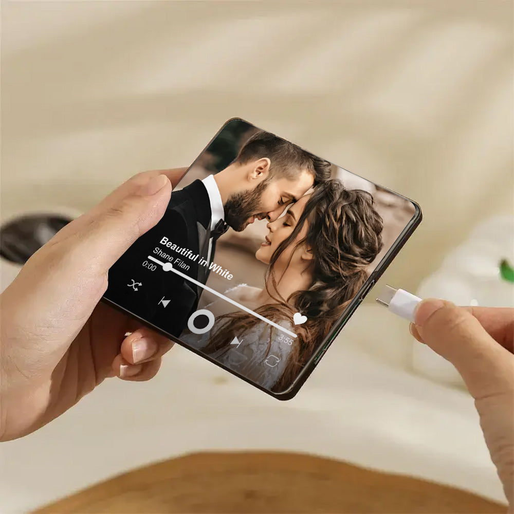 Personalized Music Fridge Magnet, Custom Couple Photo Music Fridge Magnet Chirstmas Gift For Him & Her