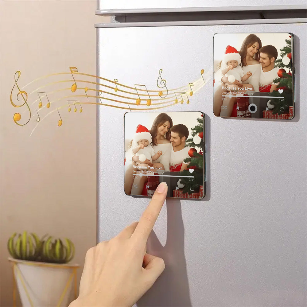 Custom Music Fridge Magnet, Photo & Music Refrigerator Magnet, Full Song Playable Magnet Fridge Magnet, Family Photo, Wedding Photo