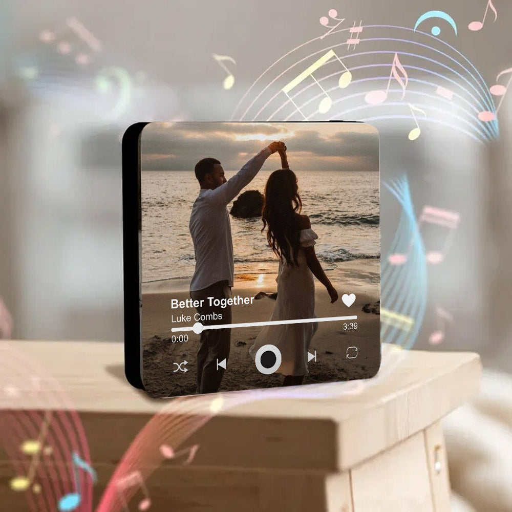 Personalized Music Fridge Magnet - Custom Photo Magnets With Your Text - Christmas Gift for Him & Her