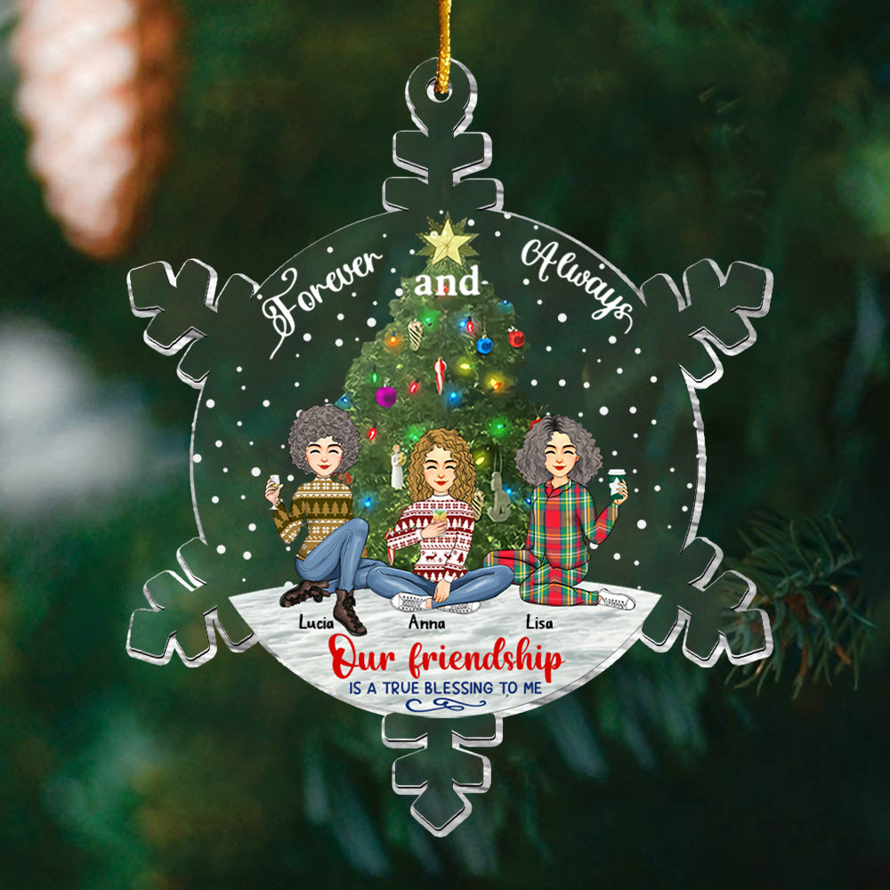 Snowflakes Custom Friendship Is A True Blessing To Me Ornament - Personalized Acrylic Ornament