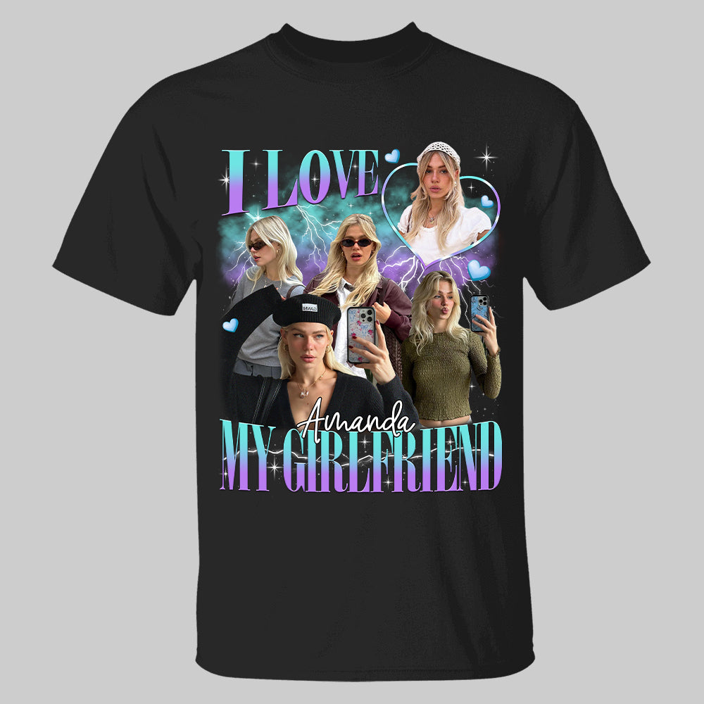 Débardeur Homme "I Love My Girlfriend" Avec Cœur Rouge - Idéal Cadeau Saint-Valentin, Anniversaire Couple - Coupe Classique, Manches Doublées - 9