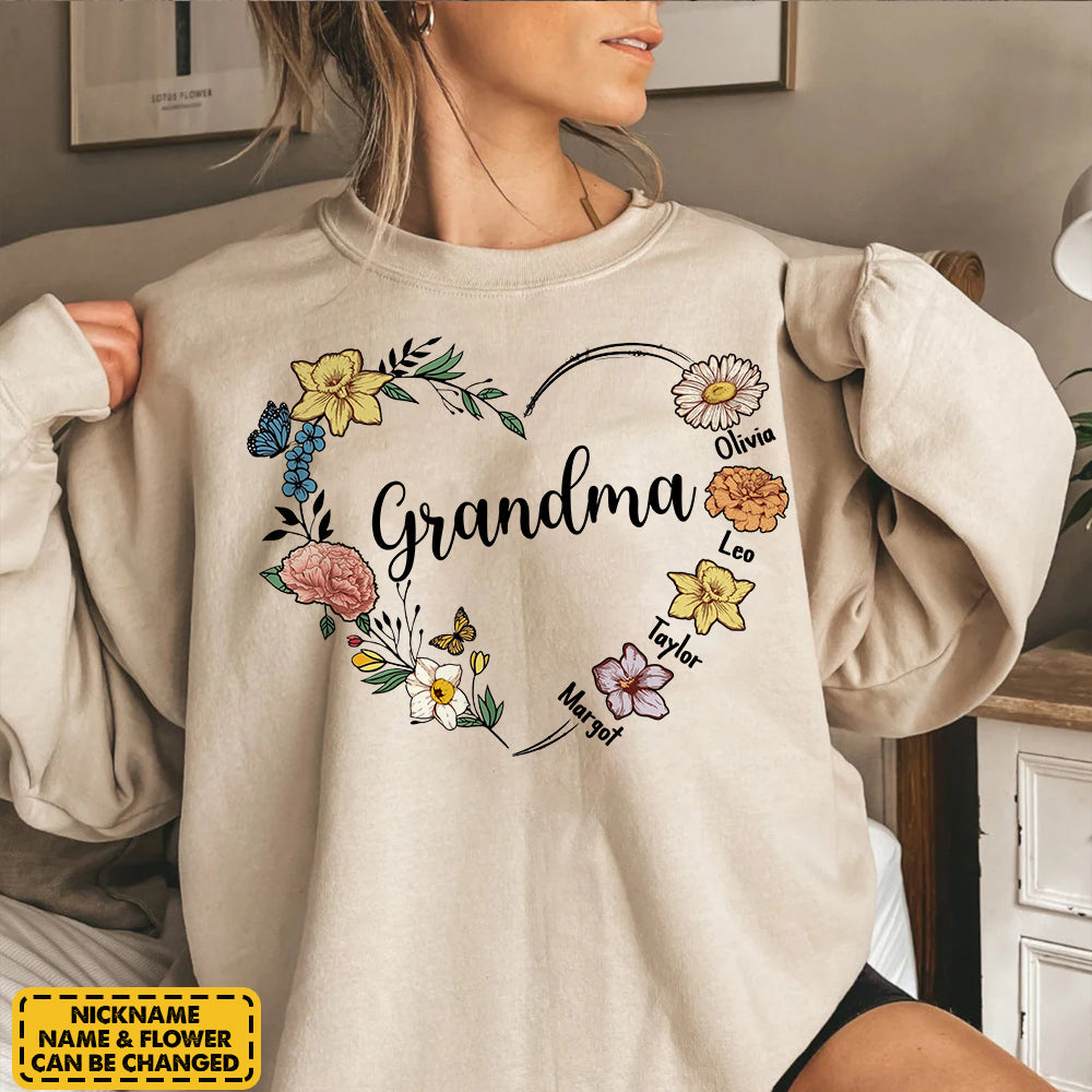 Mother's Day - Custom Grandma Birth Month Flower Shirt