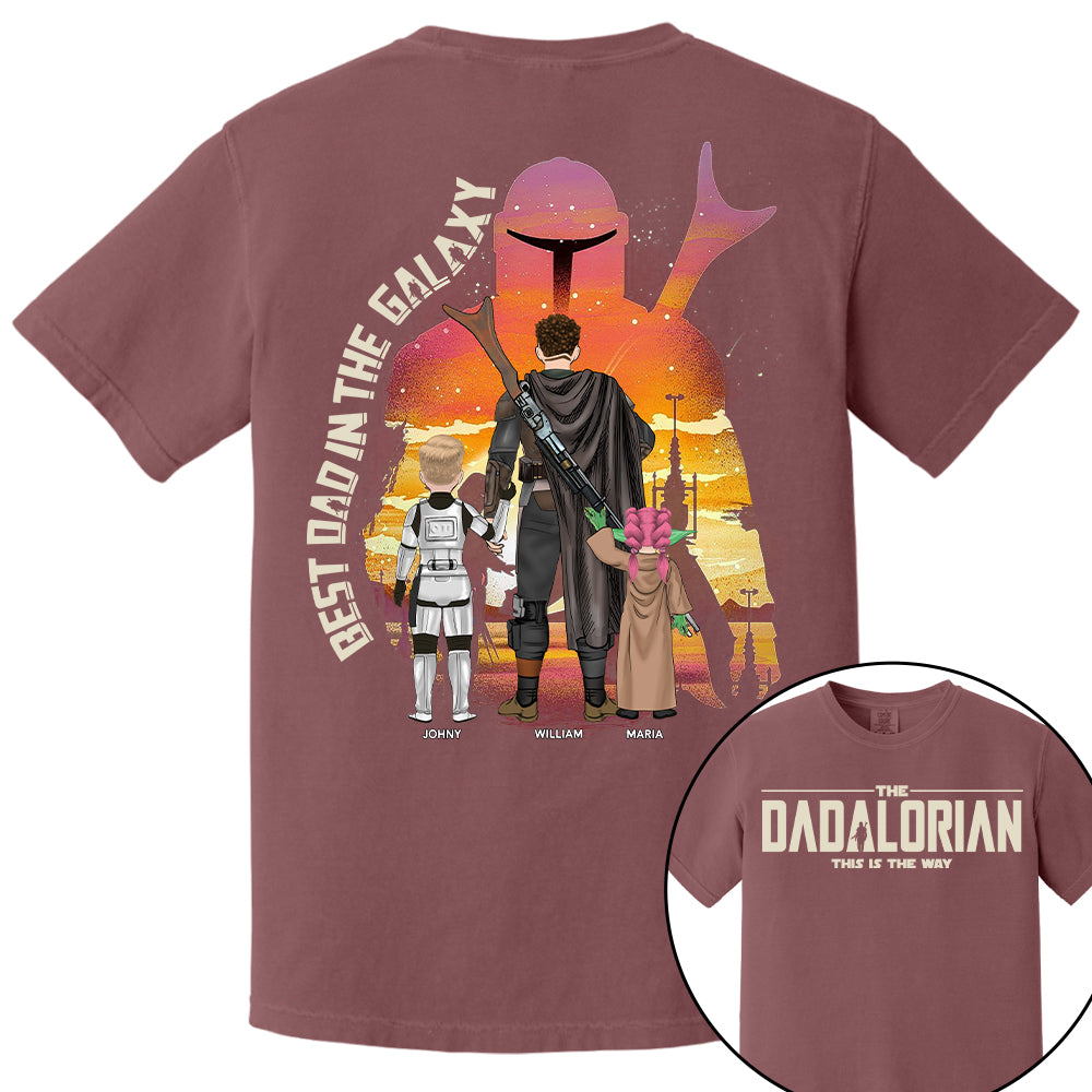 Best Dad in The Galaxy - The Dadalorian Personalized Shirt Gift For Dad - Custom Father's Day Gift 2025