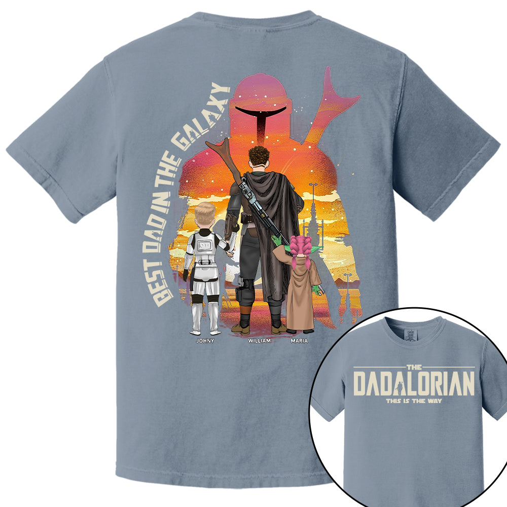 Best Dad in The Galaxy - The Dadalorian Personalized Shirt Gift For Dad - Custom Father's Day Gift 2025