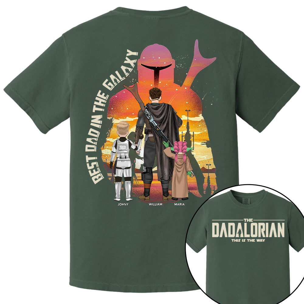 Best Dad in The Galaxy - The Dadalorian Personalized Shirt Gift For Dad - Custom Father's Day Gift 2025