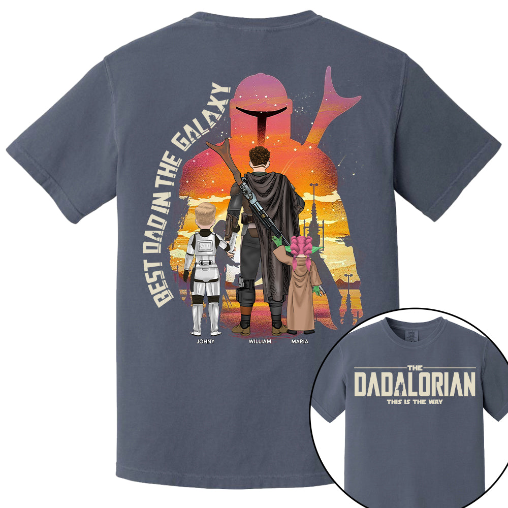Best Dad in The Galaxy - The Dadalorian Personalized Shirt Gift For Dad - Custom Father's Day Gift 2025
