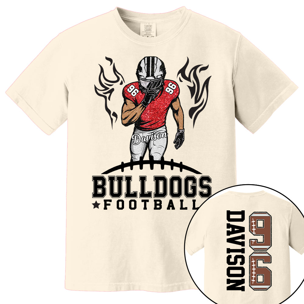 Custom Team Football Shirt With Kids Name & Jersey Number, Personalized Football Mom Shirt, Football Mama Shirt, Fall Football Season Shirt