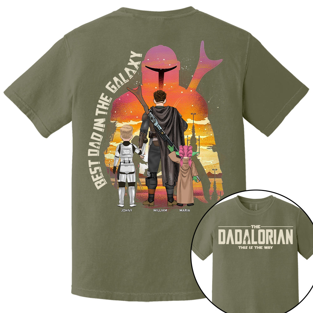 Best Dad in The Galaxy - The Dadalorian Personalized Shirt Gift For Dad - Custom Father's Day Gift 2025
