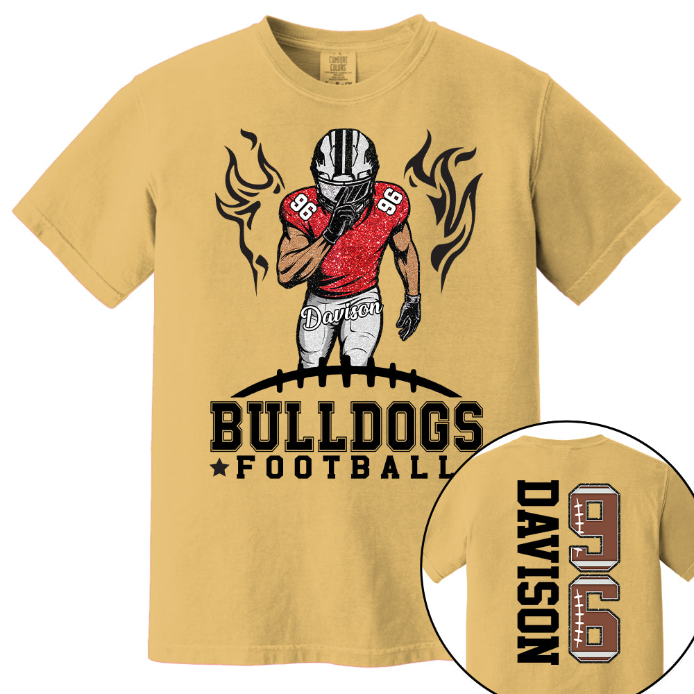 Custom Team Football Shirt With Kids Name & Jersey Number, Personalized Football Mom Shirt, Football Mama Shirt, Fall Football Season Shirt