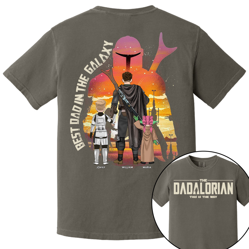 Best Dad in The Galaxy - The Dadalorian Personalized Shirt Gift For Dad - Custom Father's Day Gift 2025