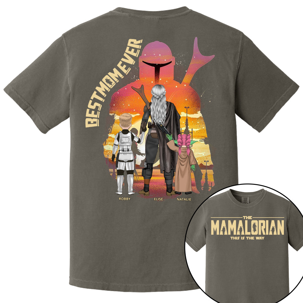 Best Mom Ever - The Momalorian Personalized Shirt Gift For Mom - Custom Mother's Day Gift 2025