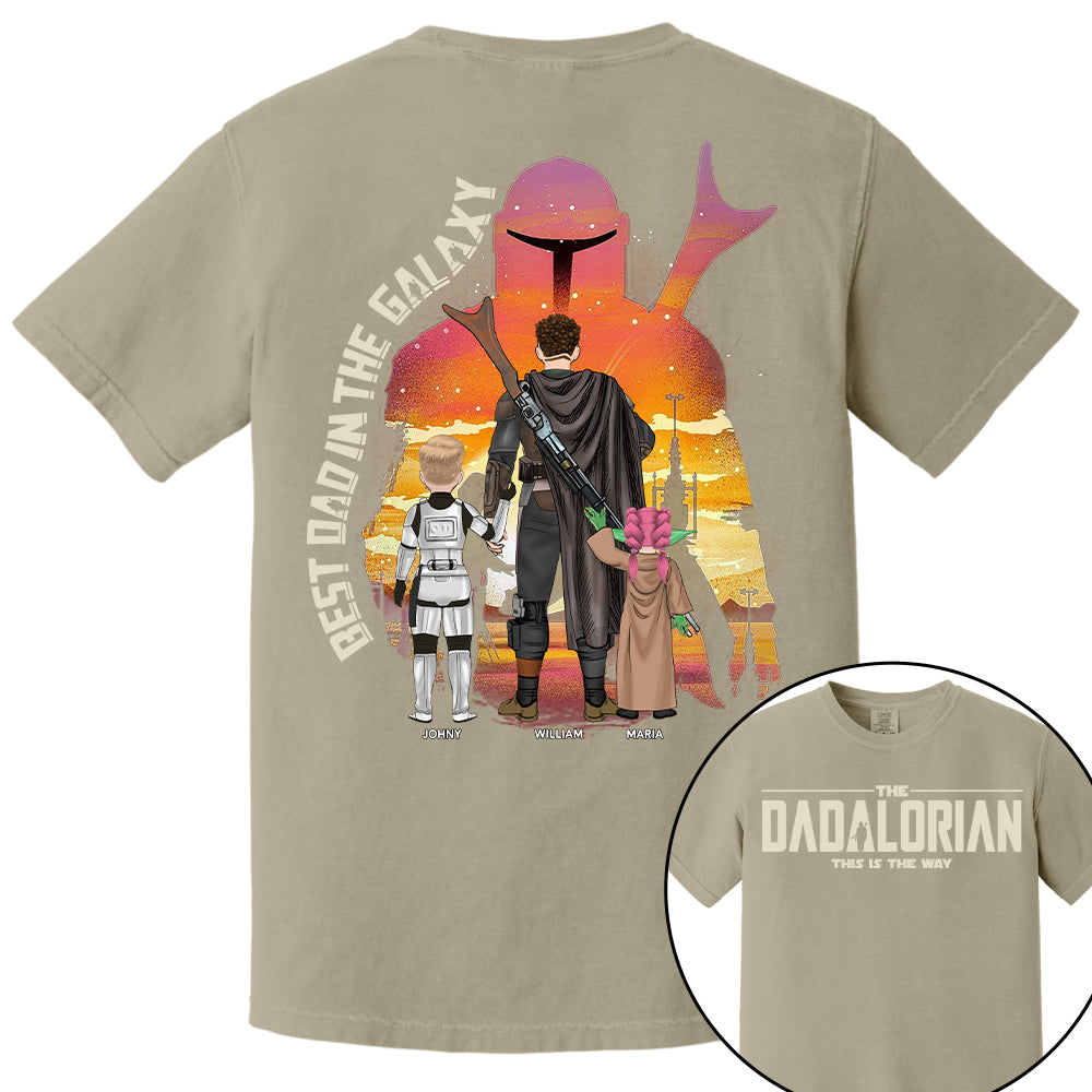 Best Dad in The Galaxy - The Dadalorian Personalized Shirt Gift For Dad - Custom Father's Day Gift 2025