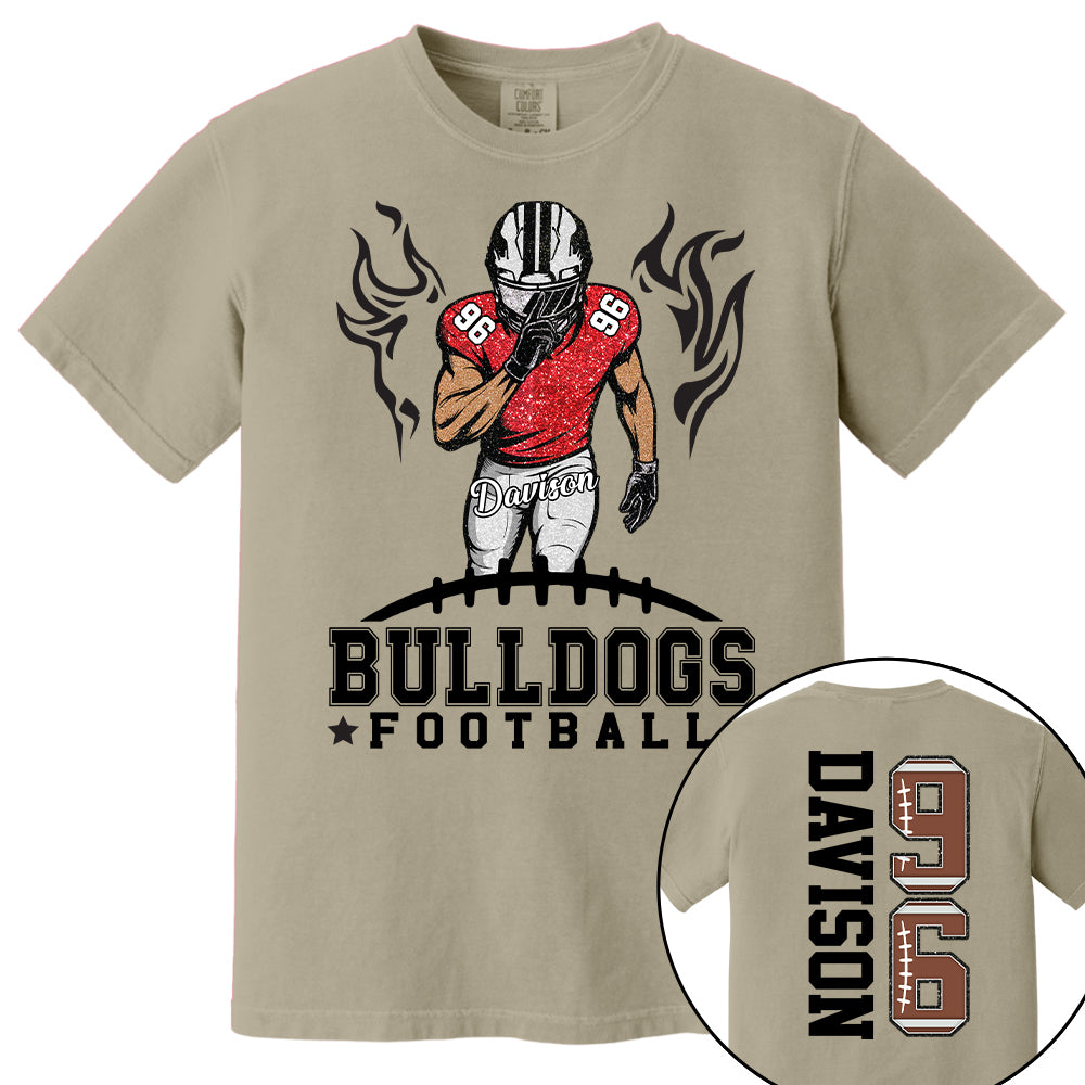 Custom Team Football Shirt With Kids Name & Jersey Number, Personalized Football Mom Shirt, Football Mama Shirt, Fall Football Season Shirt