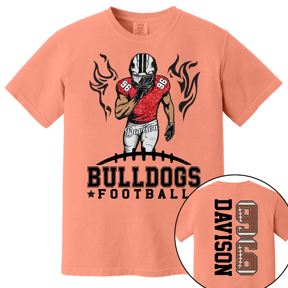 Custom Team Football Shirt With Kids Name & Jersey Number, Personalized Football Mom Shirt, Football Mama Shirt, Fall Football Season Shirt