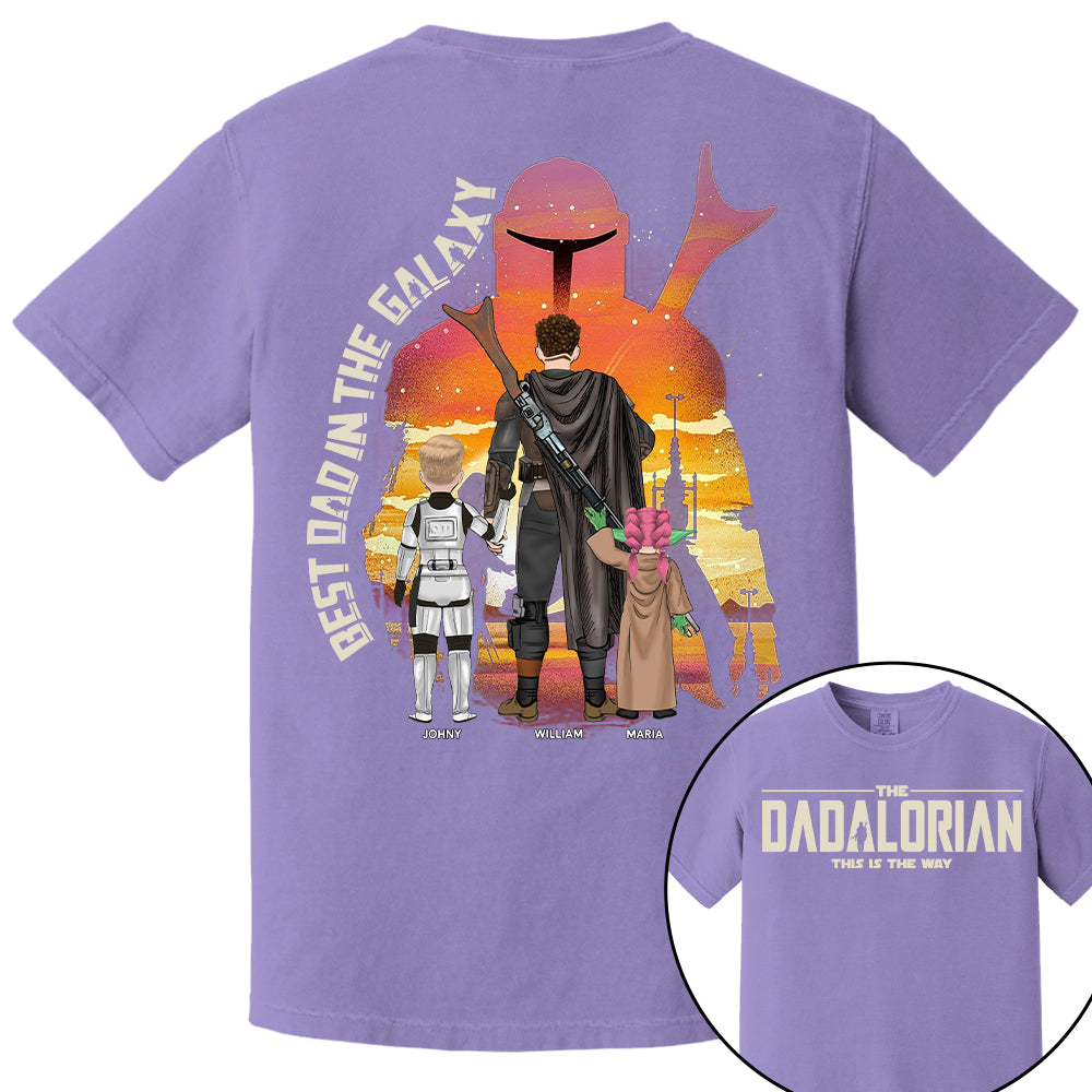 Best Dad in The Galaxy - The Dadalorian Personalized Shirt Gift For Dad - Custom Father's Day Gift 2025