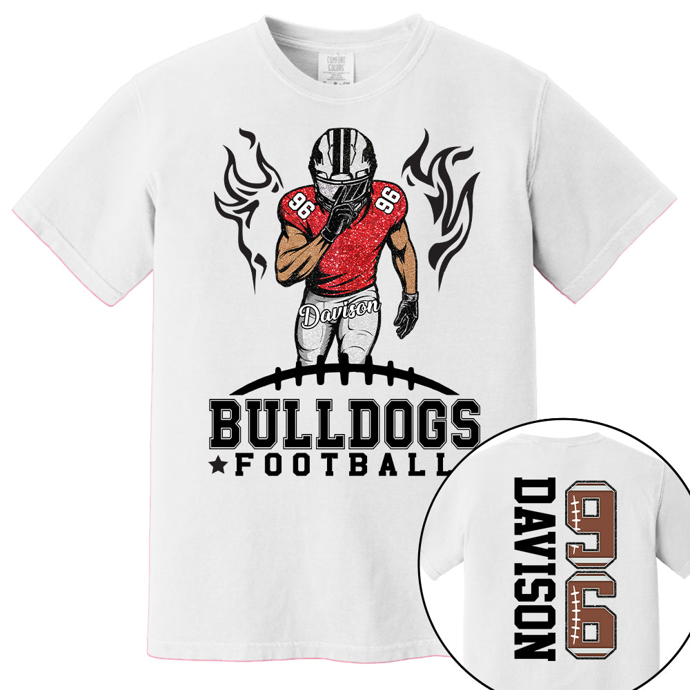 Custom Team Football Shirt With Kids Name & Jersey Number, Personalized Football Mom Shirt, Football Mama Shirt, Fall Football Season Shirt