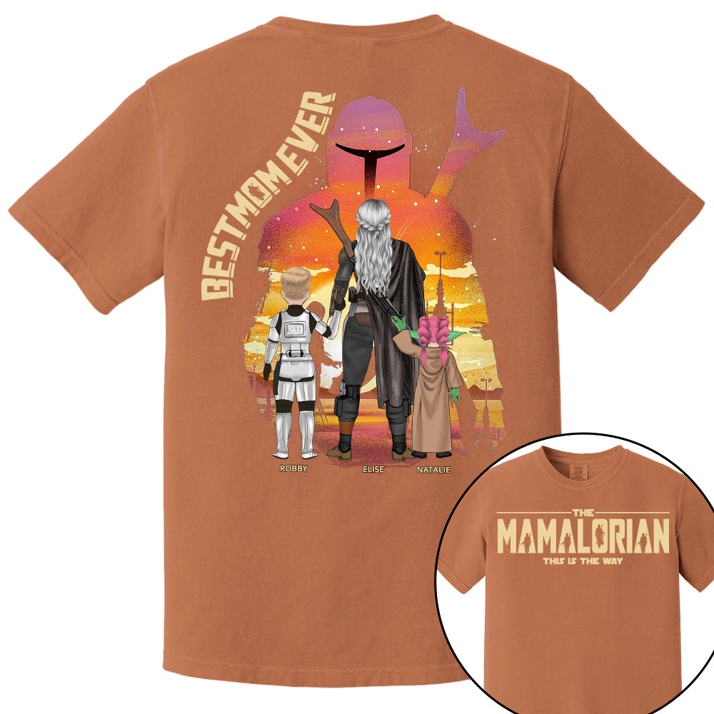 Best Mom Ever - The Momalorian Personalized Shirt Gift For Mom - Custom Mother's Day Gift 2025