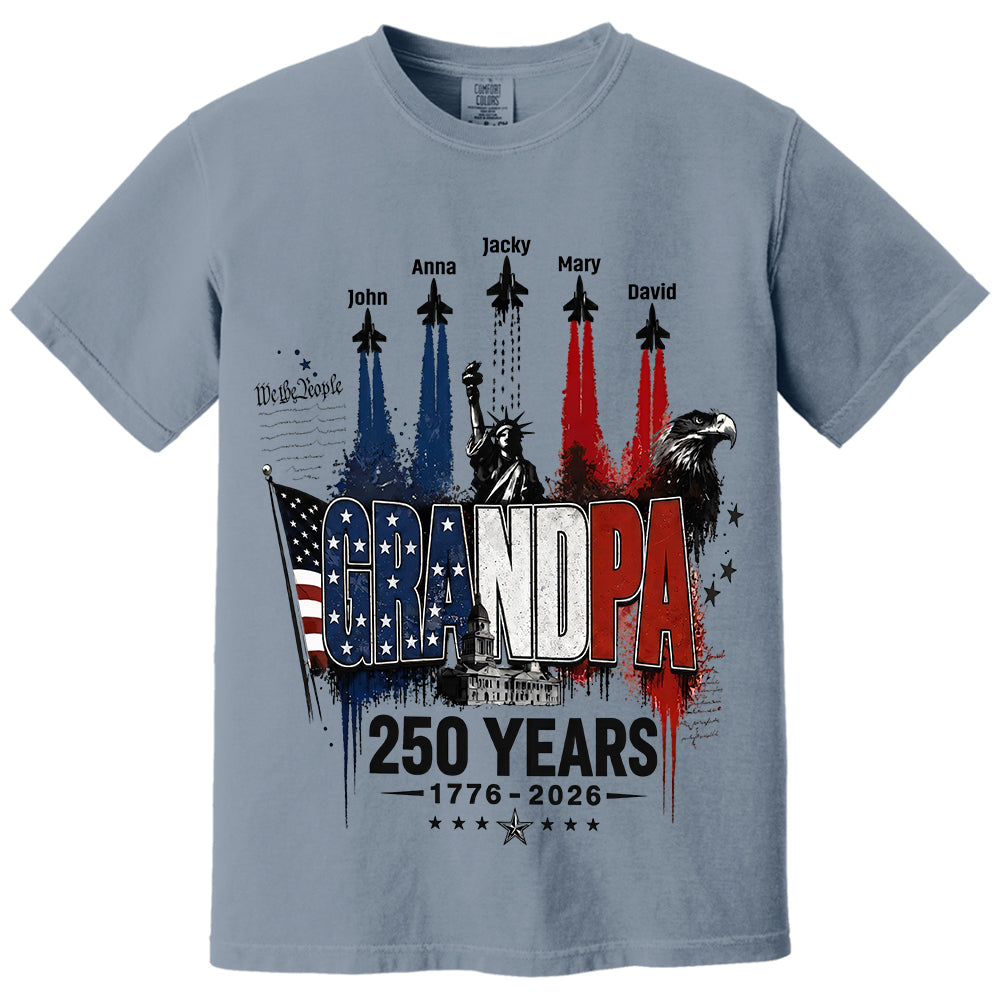 Personalized Dad Grandpa Nation Flag American 250th Anniversary Shirt - Semiquincentennial 1776-2026 Shirt - Cool Father's Day Gift For Dad, Grandpa T1807