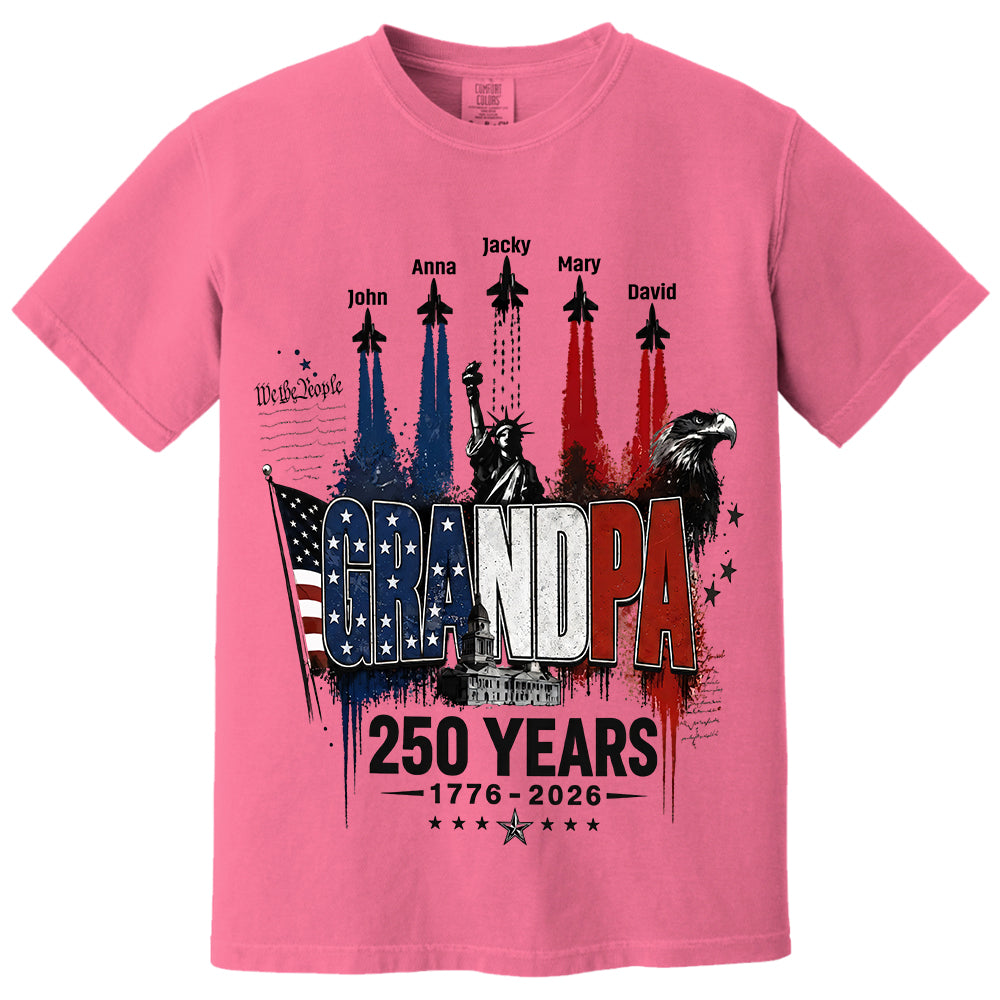 Personalized Dad Grandpa Nation Flag American 250th Anniversary Shirt - Semiquincentennial 1776-2026 Shirt - Cool Father's Day Gift For Dad, Grandpa T1807