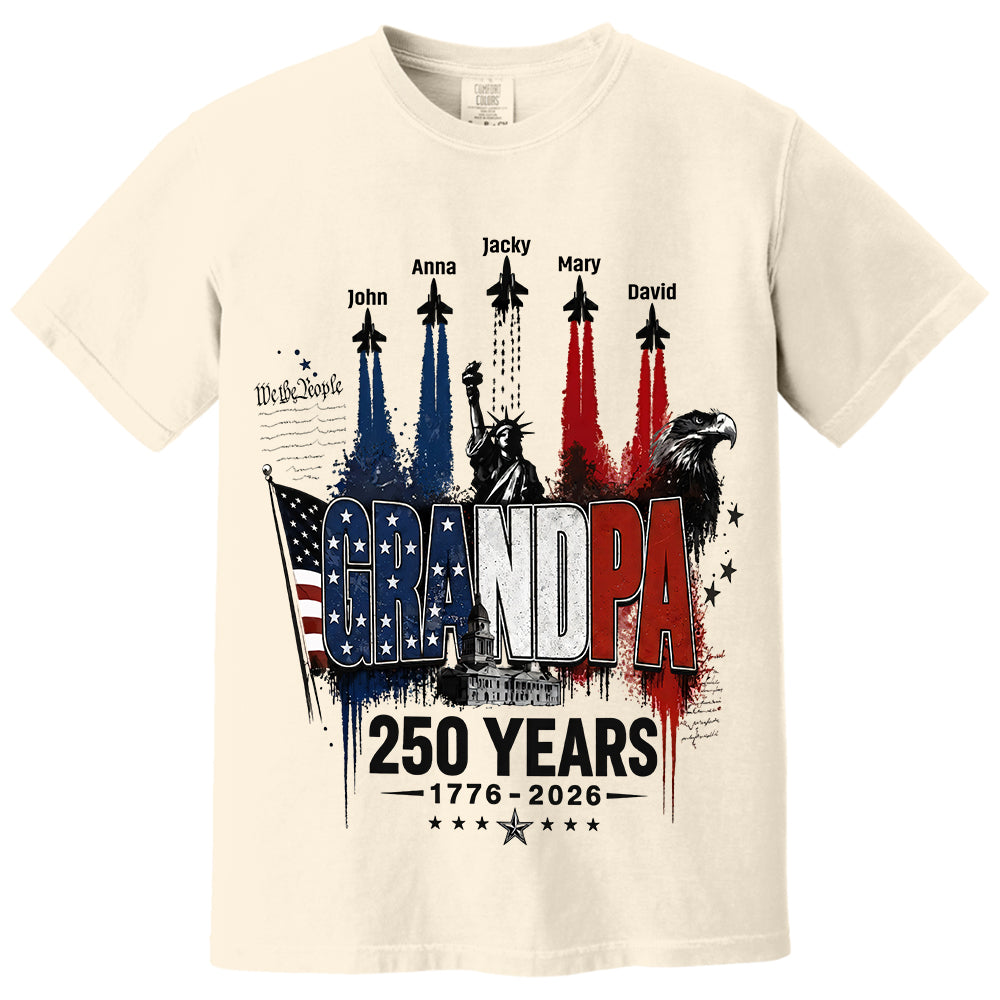 Personalized Dad Grandpa Nation Flag American 250th Anniversary Shirt - Semiquincentennial 1776-2026 Shirt - Cool Father's Day Gift For Dad, Grandpa T1807