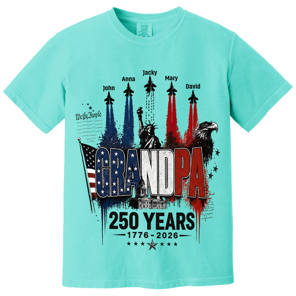 Personalized Dad Grandpa Nation Flag American 250th Anniversary Shirt - Semiquincentennial 1776-2026 Shirt - Cool Father's Day Gift For Dad, Grandpa T1807