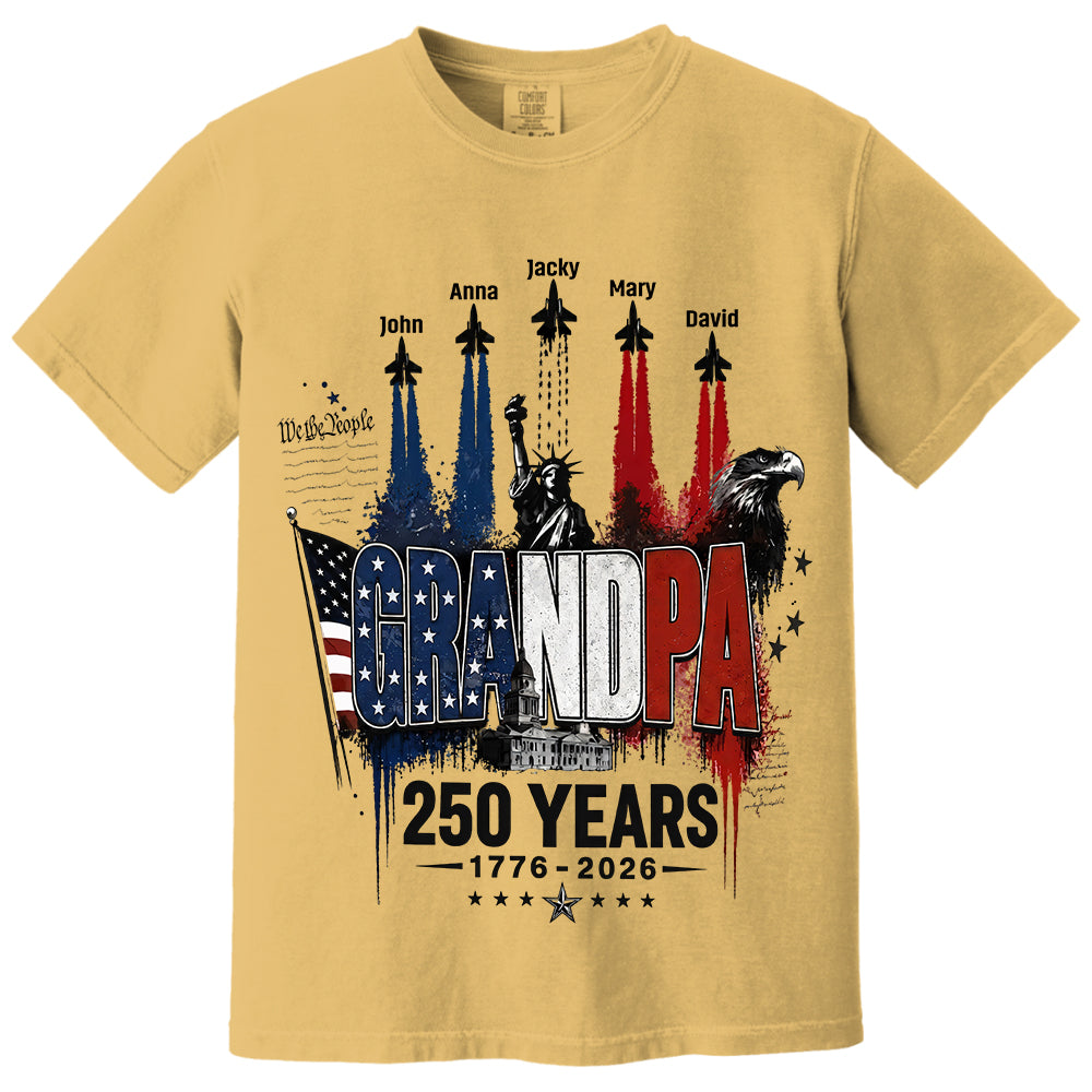Personalized Dad Grandpa Nation Flag American 250th Anniversary Shirt - Semiquincentennial 1776-2026 Shirt - Cool Father's Day Gift For Dad, Grandpa T1807
