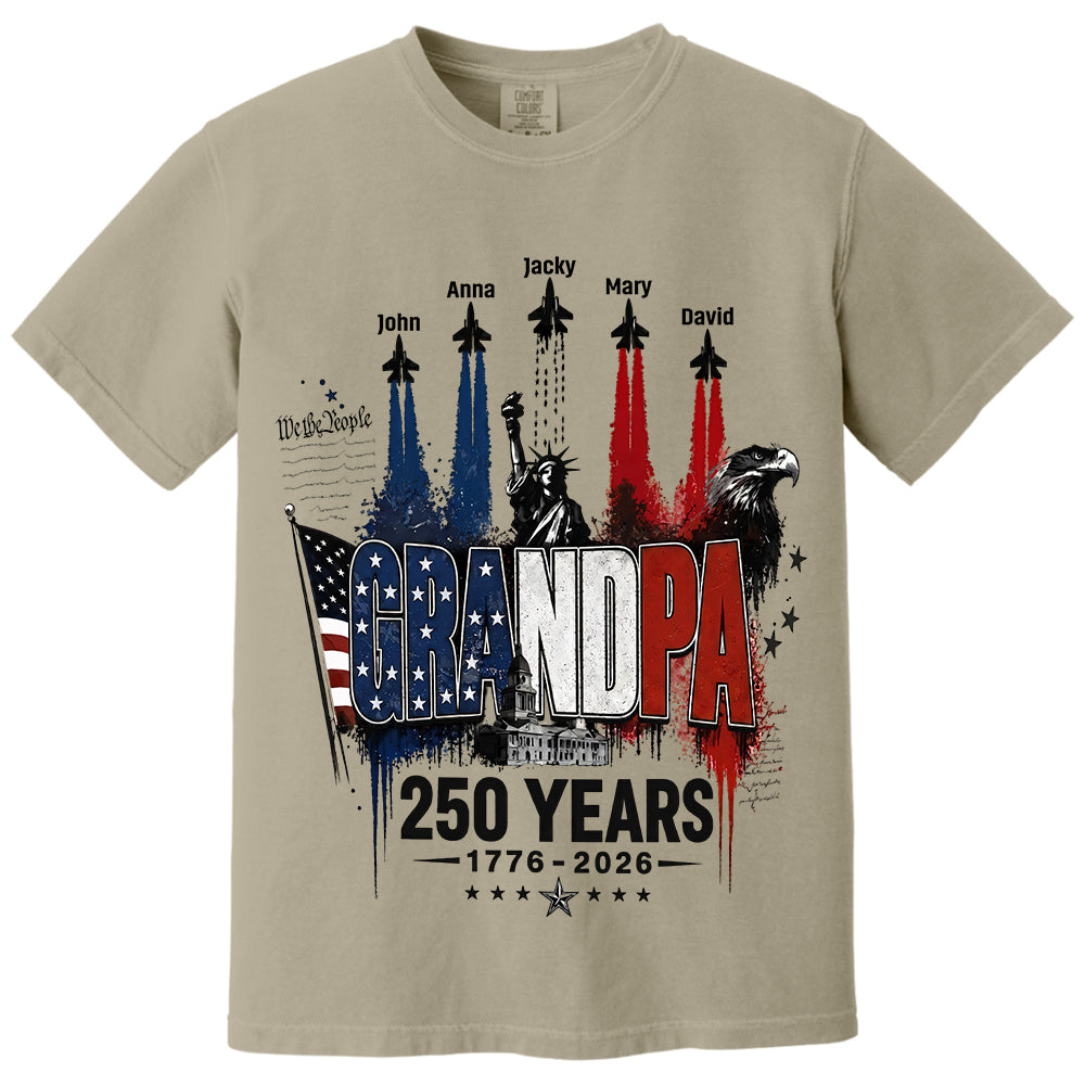 Personalized Dad Grandpa Nation Flag American 250th Anniversary Shirt - Semiquincentennial 1776-2026 Shirt - Cool Father's Day Gift For Dad, Grandpa T1807