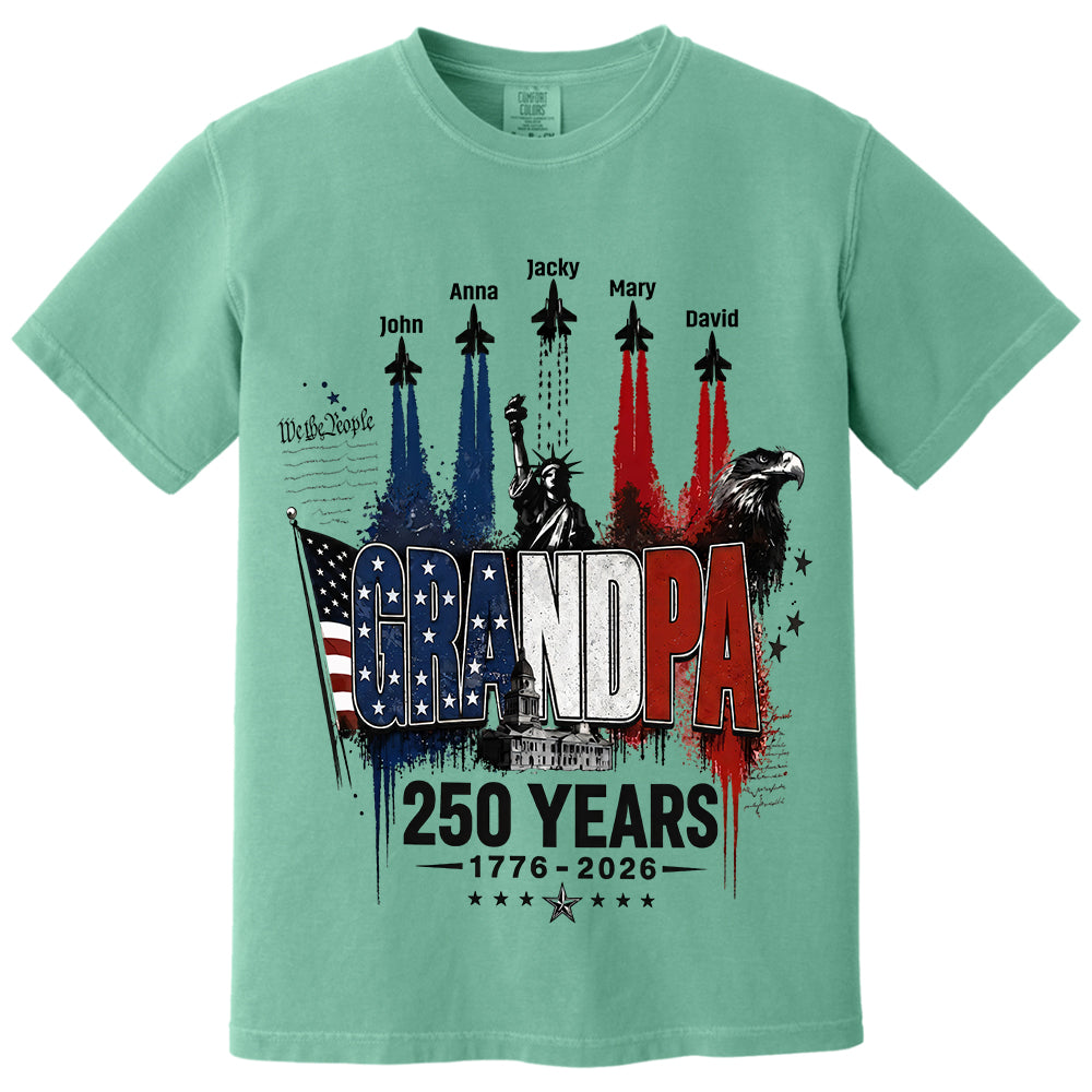 Personalized Dad Grandpa Nation Flag American 250th Anniversary Shirt - Semiquincentennial 1776-2026 Shirt - Cool Father's Day Gift For Dad, Grandpa T1807