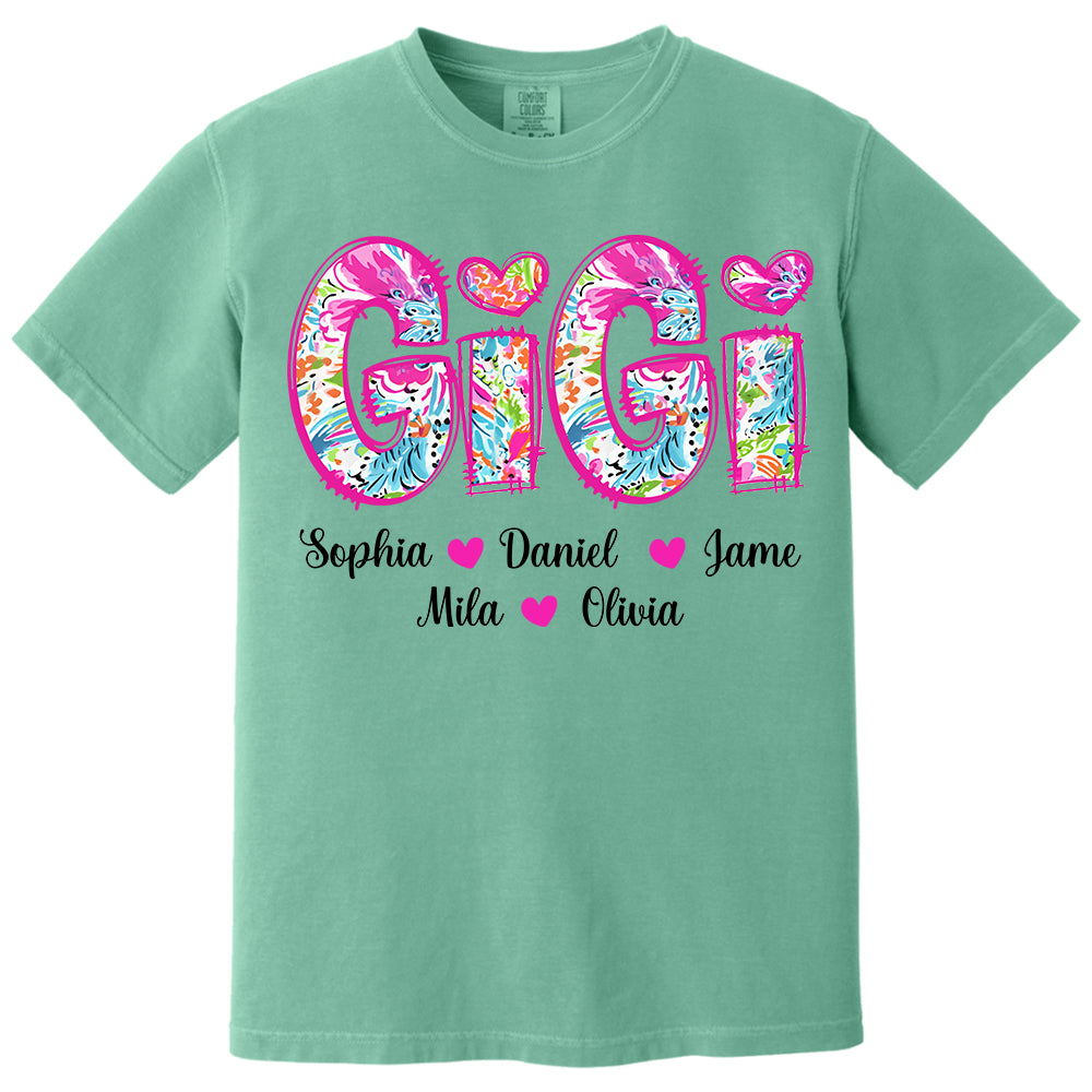 Personalized Grandma Shirt, Custom Nickname and Kid, Gift For Mother's Day T1807