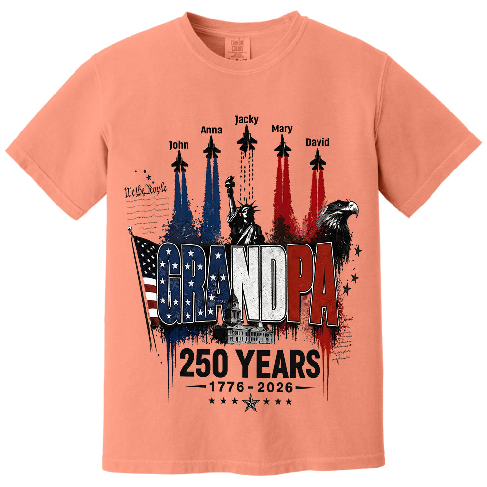 Personalized Dad Grandpa Nation Flag American 250th Anniversary Shirt - Semiquincentennial 1776-2026 Shirt - Cool Father's Day Gift For Dad, Grandpa T1807