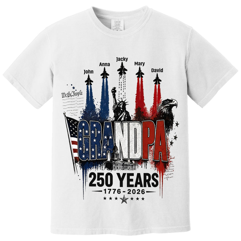 Personalized Dad Grandpa Nation Flag American 250th Anniversary Shirt - Semiquincentennial 1776-2026 Shirt - Cool Father's Day Gift For Dad, Grandpa T1807