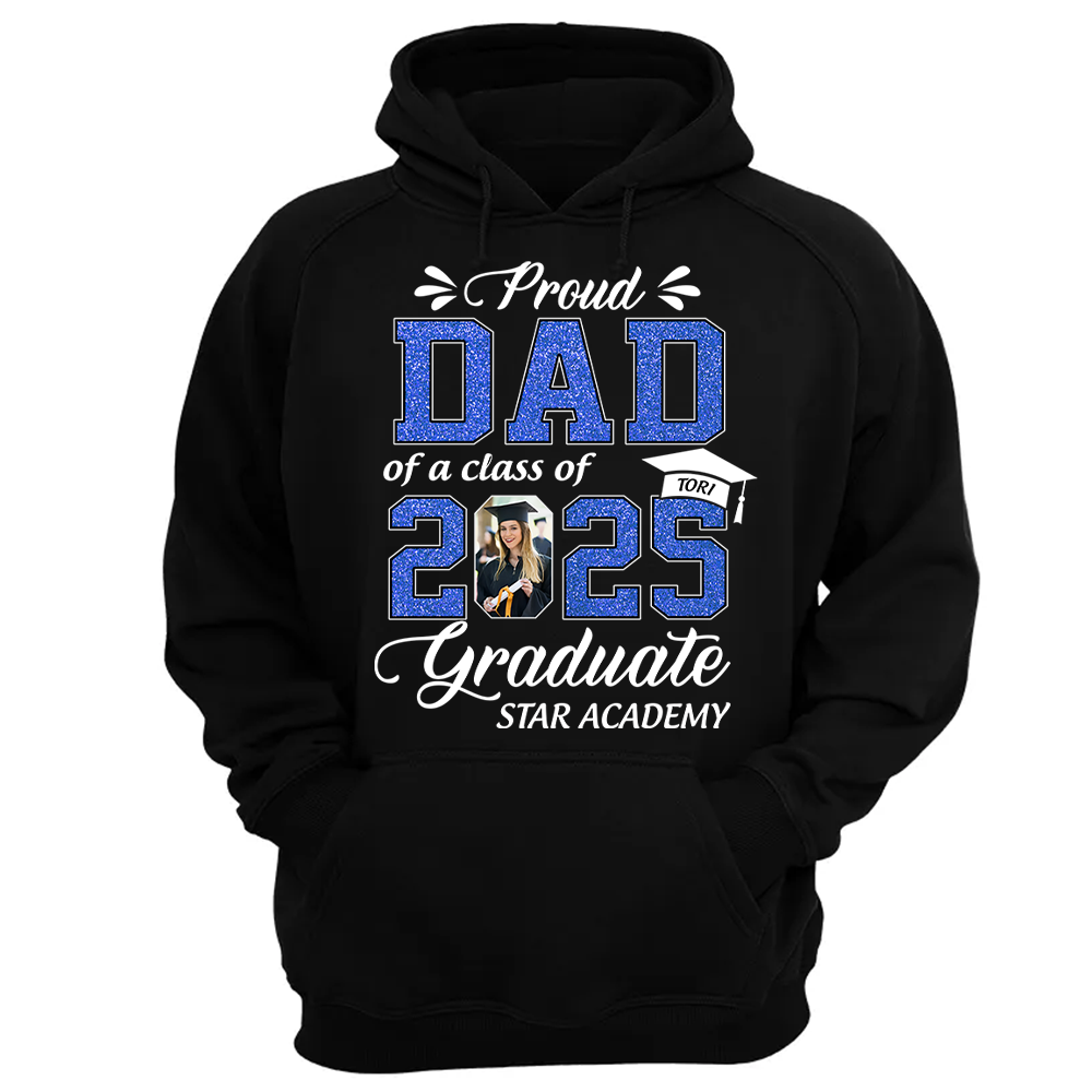 Personalized Graduation Shirts Class of 2025 for Proud Dad in Graduation of Son, Daughter, Gift for Dad
