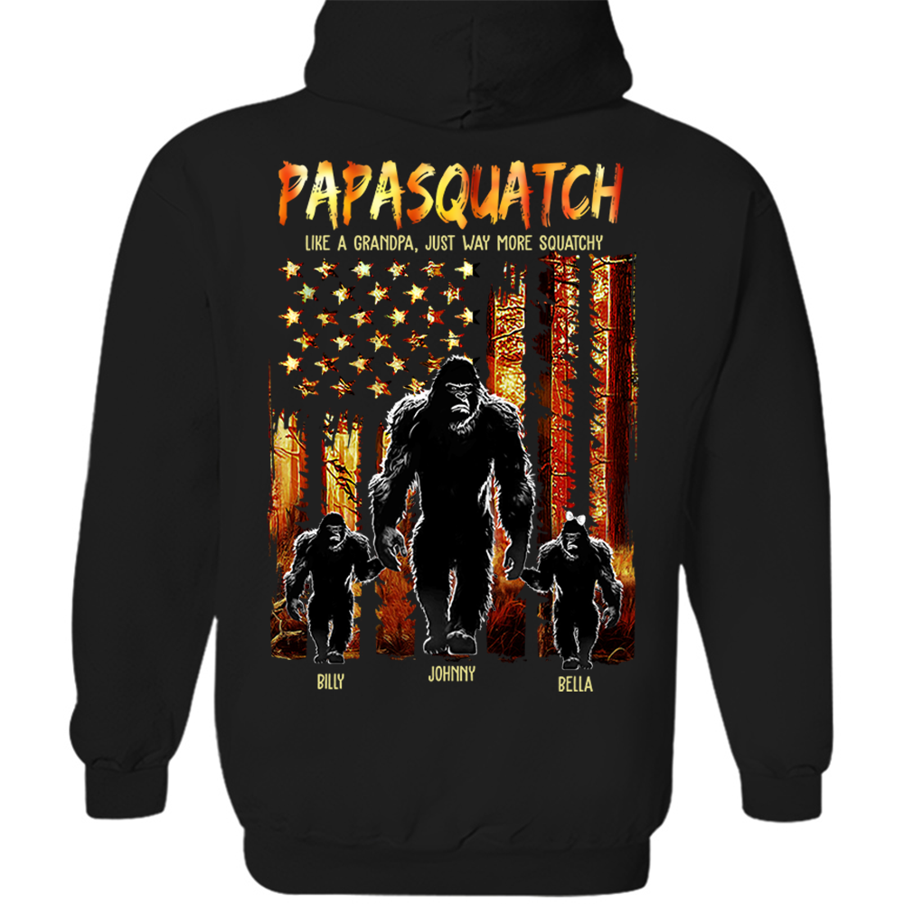 Papasquatch Like A Grandpa Just Way More Squatchy - Personalized Bigfoot Shirt Gift For Dad & Grandpa Vr4