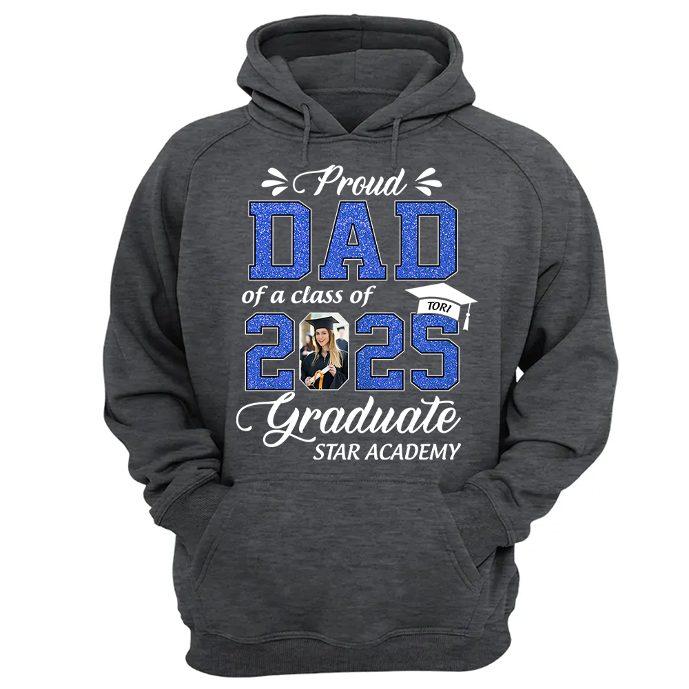 Personalized Graduation Shirts Class of 2025 for Proud Dad in Graduation of Son, Daughter, Gift for Dad
