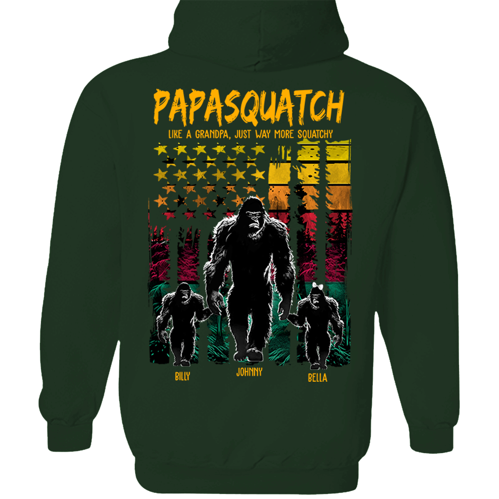 Papasquatch Like A Grandpa Just Way More Squatchy - Personalized Bigfoot Shirt Gift For Dad & Grandpa Vr2