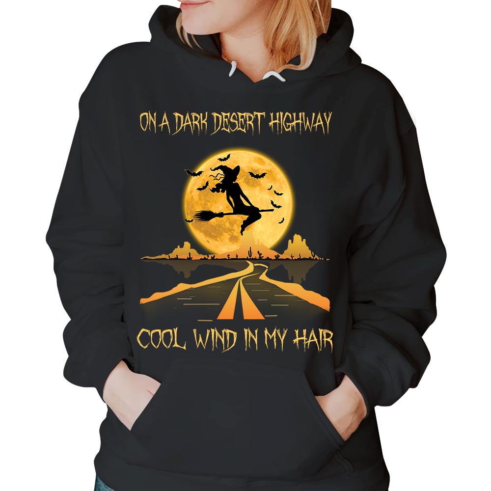 On A Dark Desert Highway Cool Wind In My Hair Road And Moon Shirts