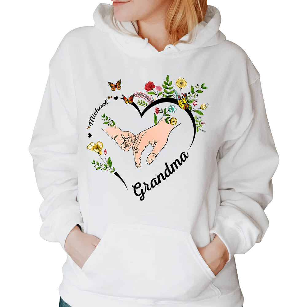 Personalized Wildflowers Mimi Hands And Grandkids Hands Shirts For Grandma