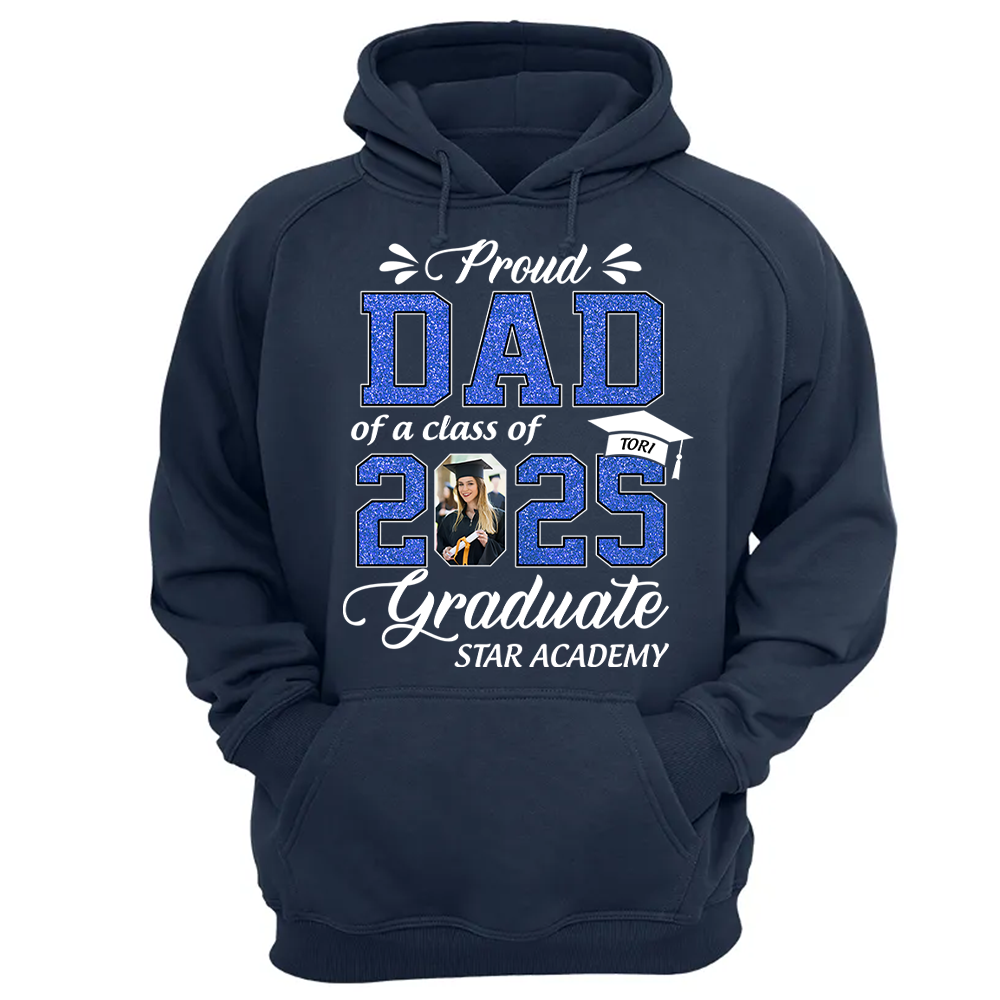 Personalized Graduation Shirts Class of 2025 for Proud Dad in Graduation of Son, Daughter, Gift for Dad