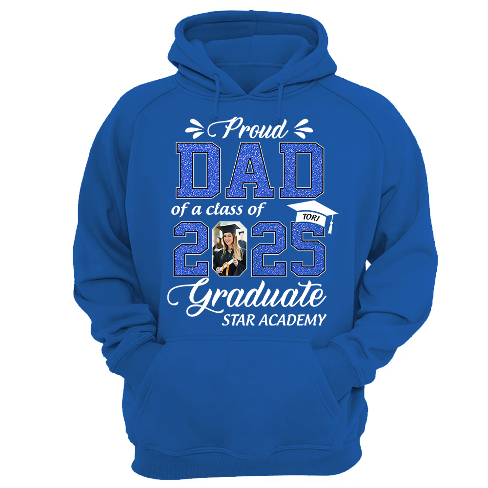 Personalized Graduation Shirts Class of 2025 for Proud Dad in Graduation of Son, Daughter, Gift for Dad