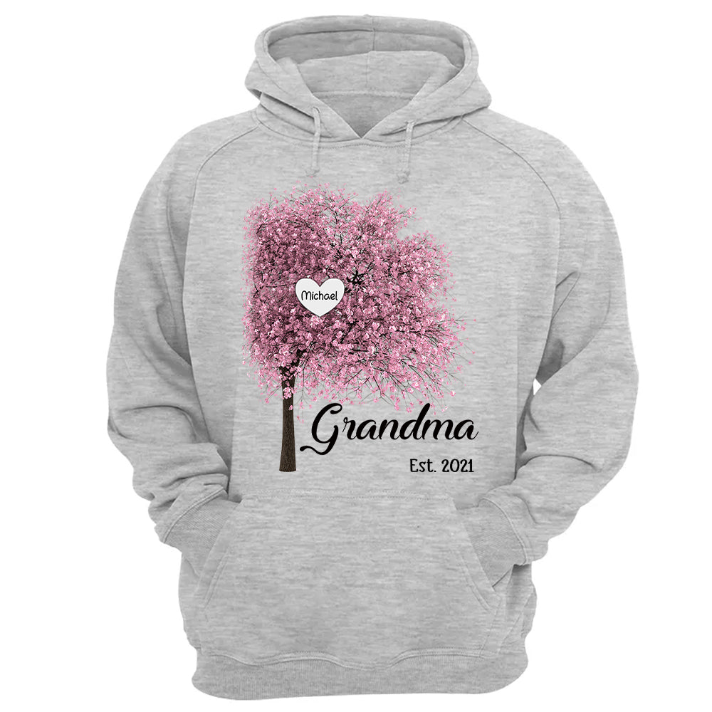 Grandma Est Autumn Heart Tree Personalized Shirts TRNA