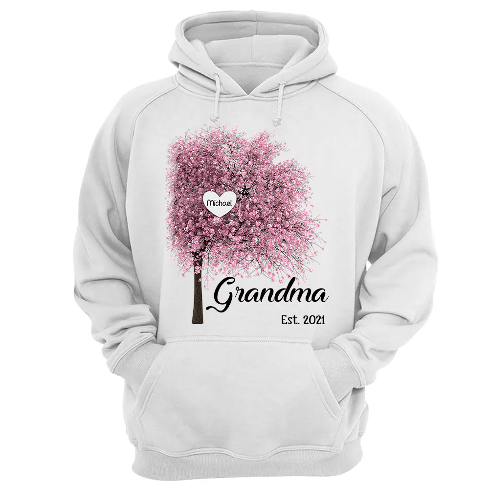 Grandma Est Autumn Heart Tree Personalized Shirts TRNA