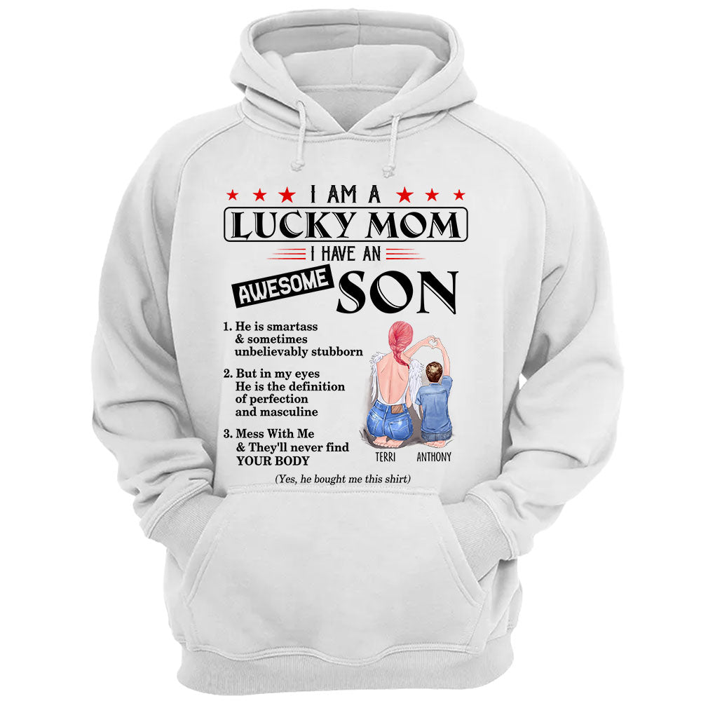 I Am A Lucky Mom I Have An Awesome Son Personalized Shirt