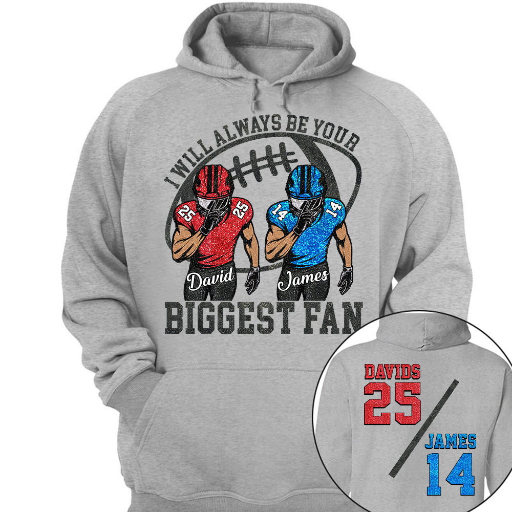 I Will Always Be Your Biggest Fan, Personalized Football Shirt,  Football Kids Game Day Tee, Retro Cheer Mom Tee Na02