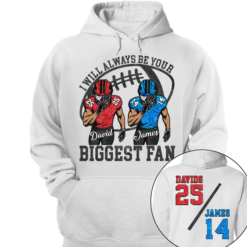 I Will Always Be Your Biggest Fan, Personalized Football Shirt,  Football Kids Game Day Tee, Retro Cheer Mom Tee Na02