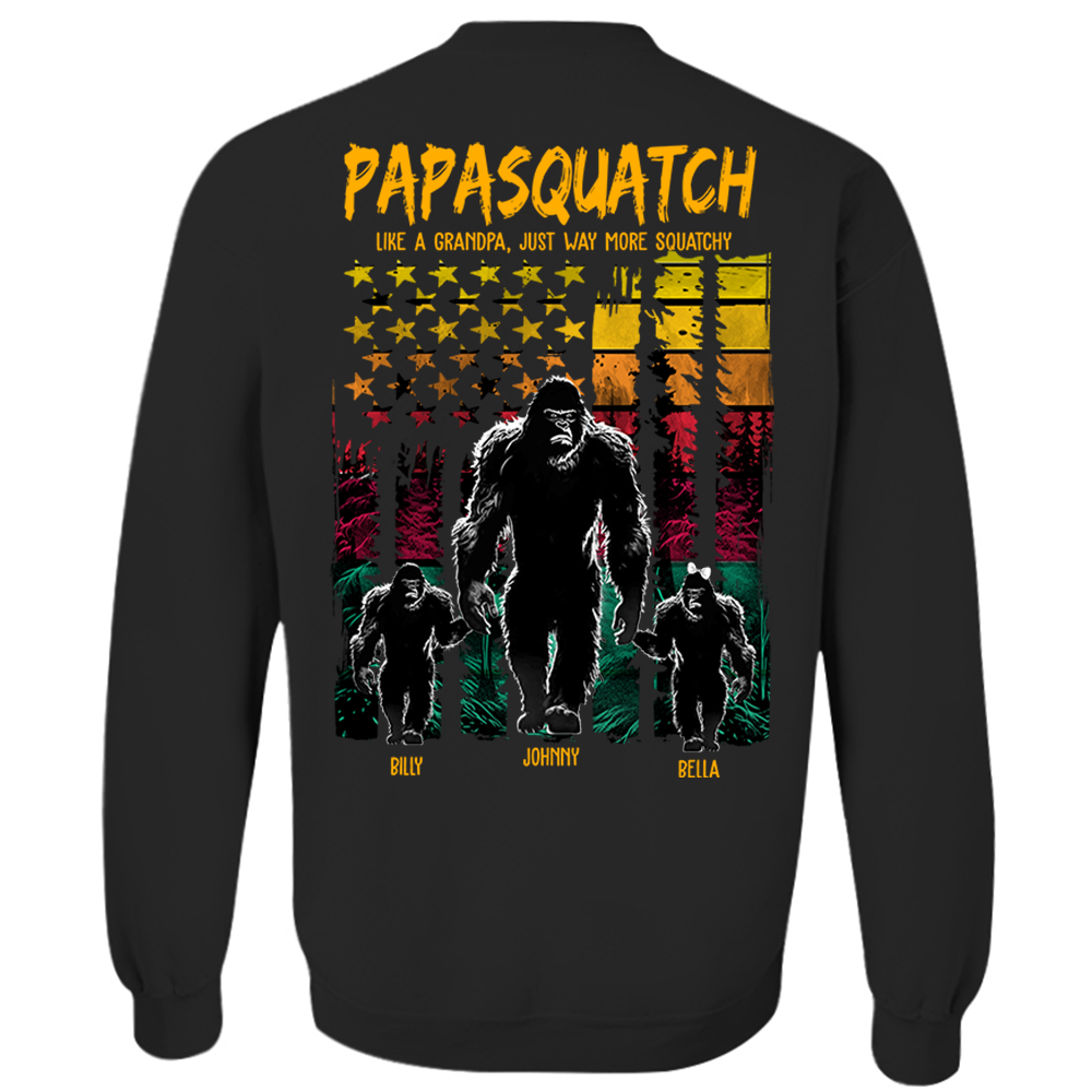 Papasquatch Like A Grandpa Just Way More Squatchy - Personalized Bigfoot Shirt Gift For Dad & Grandpa Vr2