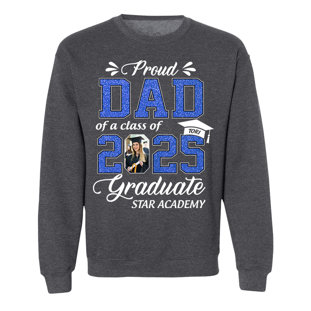 Personalized Graduation Shirts Class of 2025 for Proud Dad in Graduation of Son, Daughter, Gift for Dad