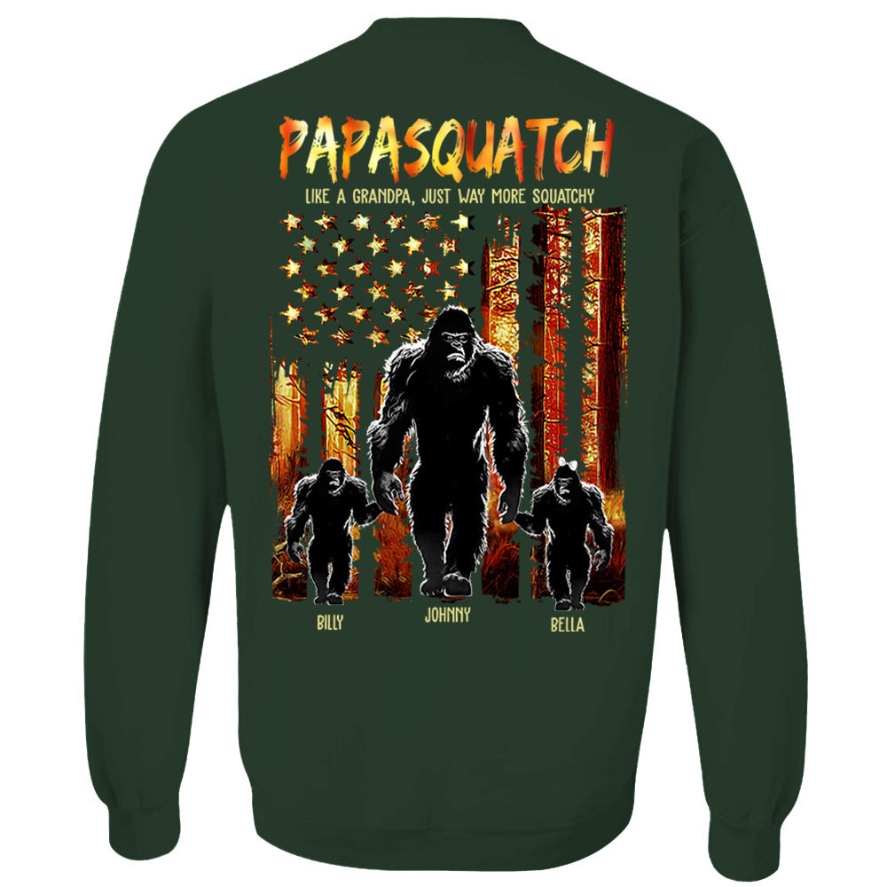 Papasquatch Like A Grandpa Just Way More Squatchy - Personalized Bigfoot Shirt Gift For Dad & Grandpa Vr4