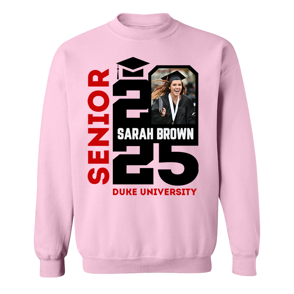 Senior 2025 Custom Photo Shirt, Personalized Graduation Shirt, Graduation Photo Shirt