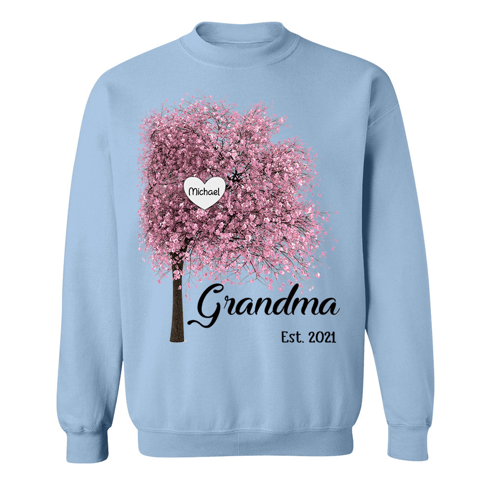 Grandma Est Autumn Heart Tree Personalized Shirts TRNA