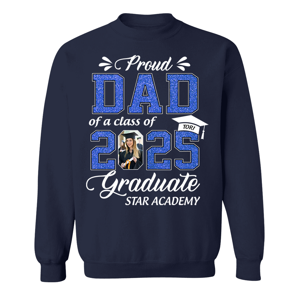 Personalized Graduation Shirts Class of 2025 for Proud Dad in Graduation of Son, Daughter, Gift for Dad